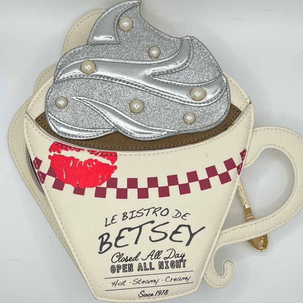 Betsey Johnson Brewed Awakening Coffee Cup Crossbody Bag
